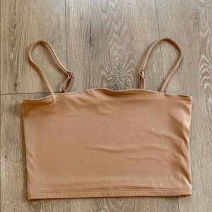 Express Nude/Tan Stretch Cropped Cami